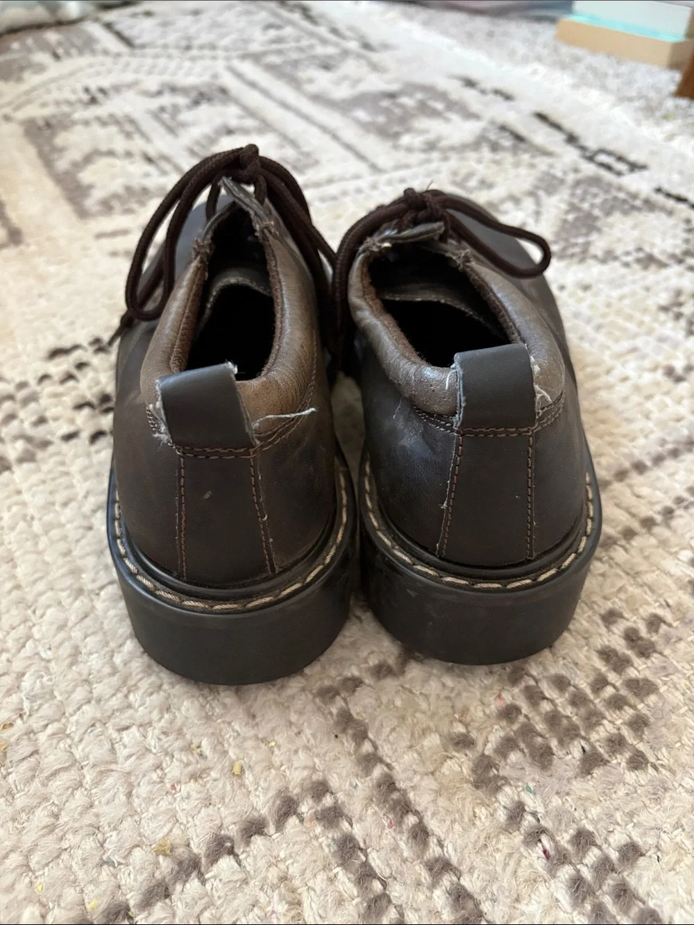 Prima Royale Vintage Y2K Chunky Brown Leather Oxford Shoes